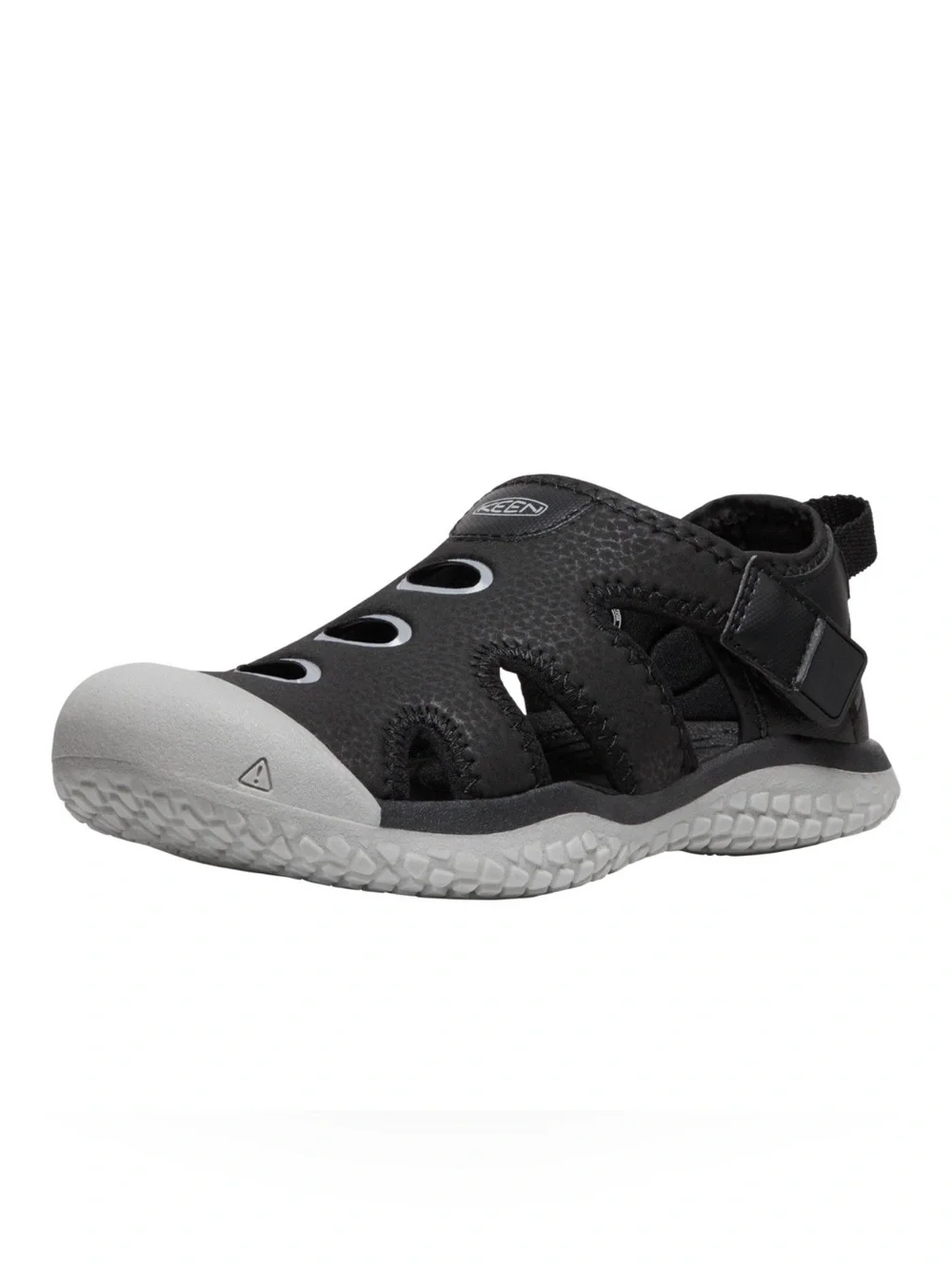 KEEN Stingray Slip-On Sandals Black Gray Hook & Loop Size 2 Unisex Kids New